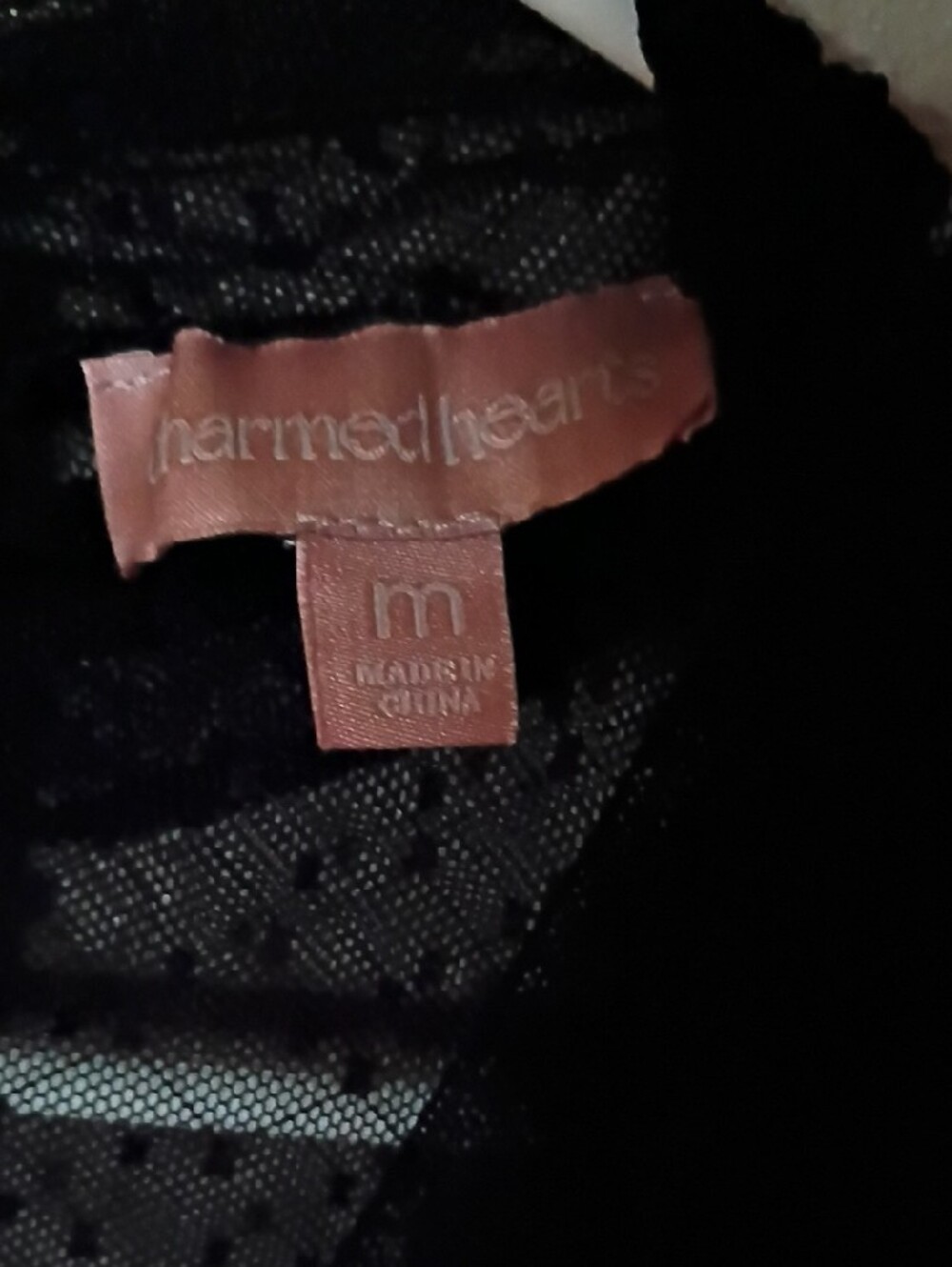 Black Sheer Dot Wrap-Front Blouse - Picture 6 of 6